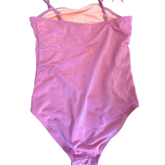 Justice Kids One Piece Swimsuit in Pink and White - Picture 3 of 3